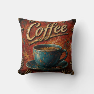 Rustic Coffee Throw Pillow
