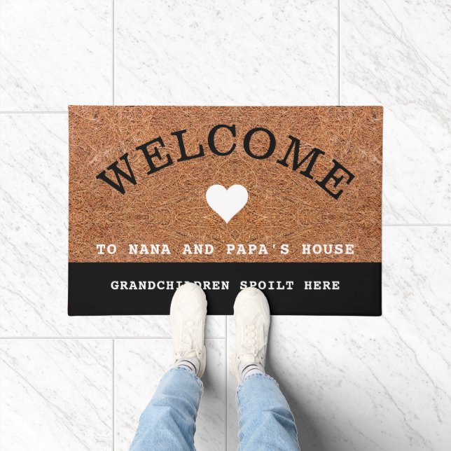 Rustic Coir Welcome To Nana And Papa's House  Doormat (Indoor)