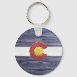 Rustic Colorado Flag Keychain
