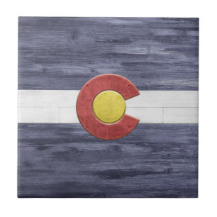 Rustic Colorado Flag Tile