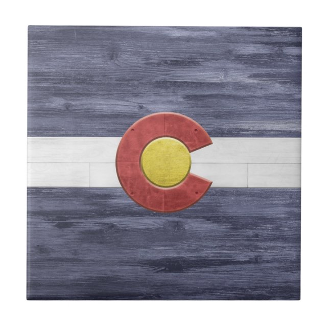Rustic Colorado Flag Tile (Front)