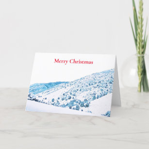 Rustic Colorado Mountains Merry Christmas Holiday Card