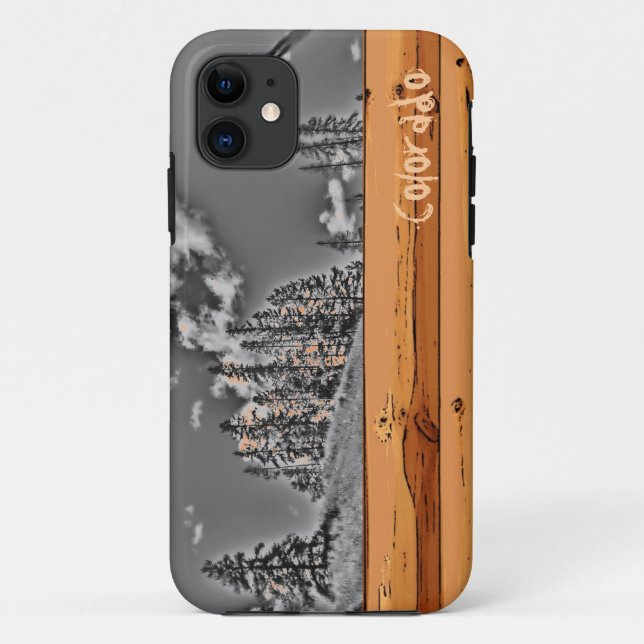 Rustic Colorado tree black white iphone 5 case (Back)