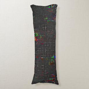 Rustic coloured drawing in night darkness up jute body pillow