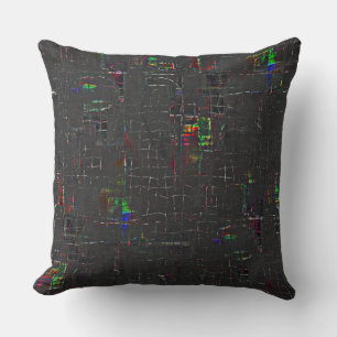 Rustic coloured drawing in night darkness up jute throw pillow