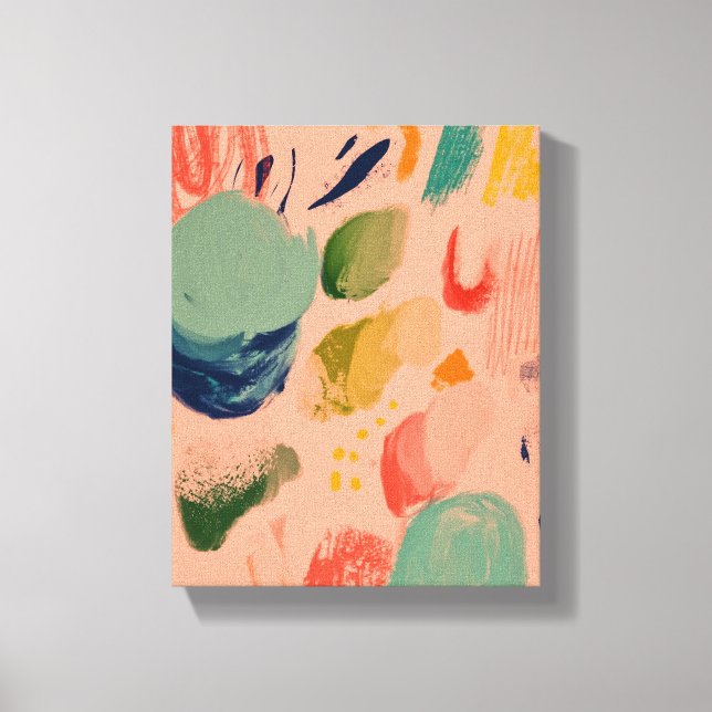 Rustic Colourful Abstract Art Painting Canvas Print (Front)