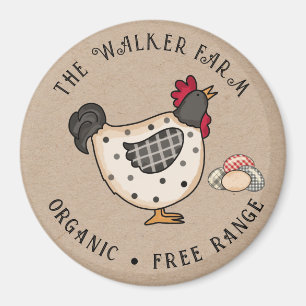 Rustic Colourful Farm Fresh Eggs Magnet