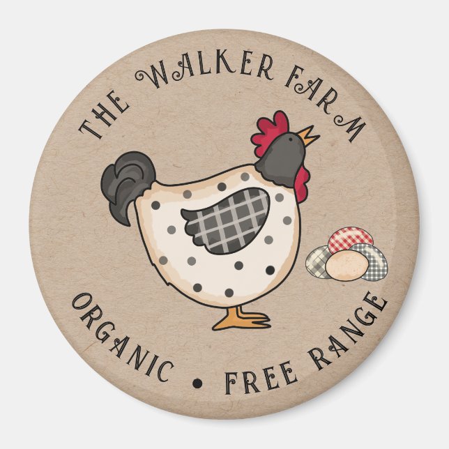 Rustic Colourful Farm Fresh Eggs Magnet (Front)