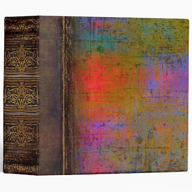 Rustic Colourful Faux Weathered Leather Binder (Front/Spine)