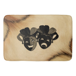 Rustic Comedy and Tragedy Theatre Design Bath Mat
