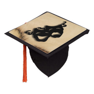 Rustic Comedy and Tragedy Theatre Masks Graduation Cap Topper
