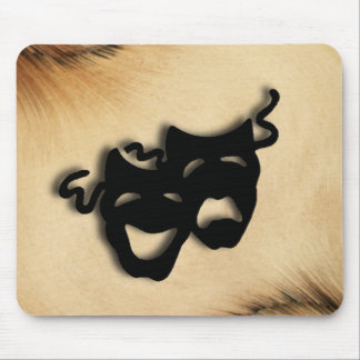 Rustic Comedy and Tragedy Theatre Masks Mouse Pad