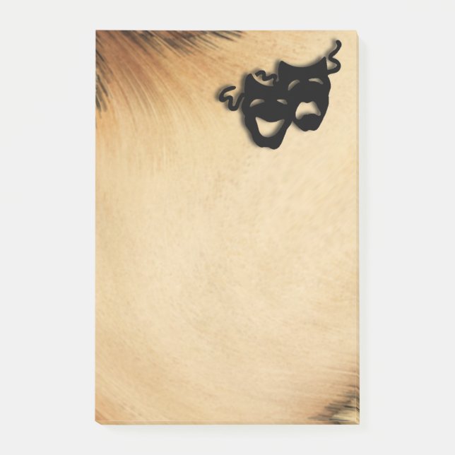 Rustic Comedy and Tragedy Theatre Masks Post-it Notes (Front)