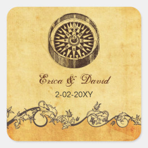 rustic compass nautical wedding  envelopes seals