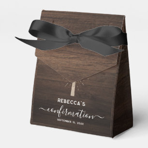 Rustic Confirmation Party Script Church Cross Favor Box