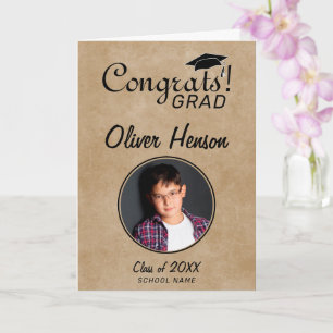 Rustic Congratulations Grad Graduation Photo Card
