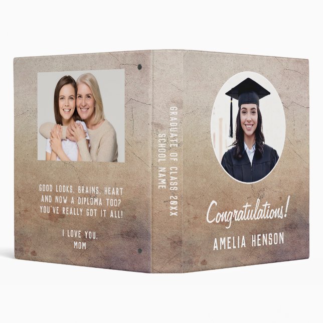 Rustic Congratulations Graduate 2 Photo Album Binder (Background)