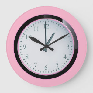 Rustic Contemporary Round Pink  Acrylic Wall Large Clock