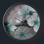 Rustic Contemporary Teal Flower Wooden  Flame Clock<br><div class="desc">For homes,  there is a popular and in-demand Rustic Contemporary Teal Flower Wooden Flame  Wall Clock on the market. To make your home more beautiful,  place your order now.</div>