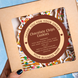 Rustic Copper Cottage Law Ingredient Baker Sticker