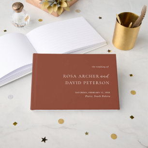 Rustic Copper Editorial Modern Wedding Guest Book