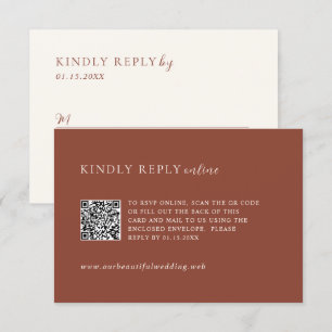 Rustic Copper Editorial Modern Wedding RSVP Card