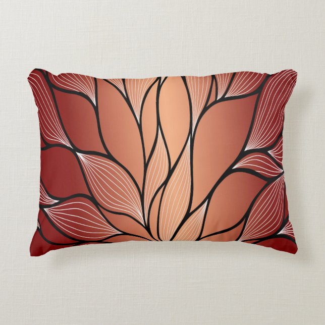Rustic Coppery Bronze Leave Pattern  Accent Pillow (Front)