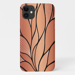 Rustic Coppery Bronze Leave Pattern  iPhone 11 Case