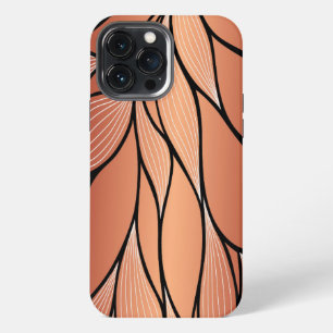 Rustic Coppery Bronze Leave Pattern iPhone 13 Pro Max Case