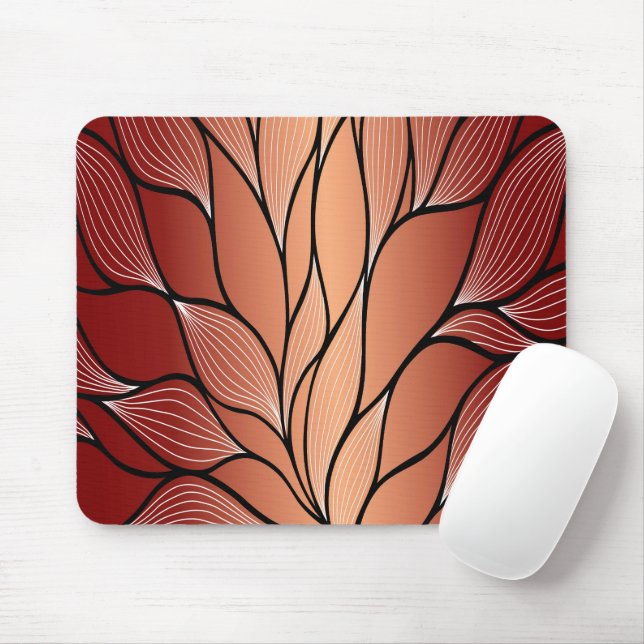 Rustic Coppery Bronze Leave Pattern  Mouse Pad (With Mouse)