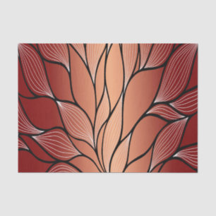 Rustic Coppery Bronze Leave Pattern Tissue Paper