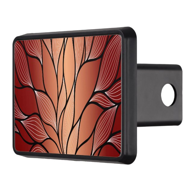 Rustic Coppery Bronze Leave Pattern  Trailer Hitch Cover (Left)