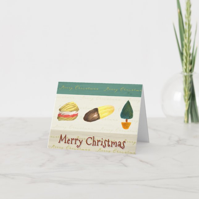 Rustic Cosy Biscuits Cookies Christmas Card (Front)