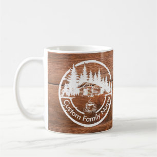 Rustic Cottage Cabin Barn Custom Family Name Coffee Mug