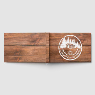 Rustic Cottage Cabin Barn   Custom Family Name Guest Book