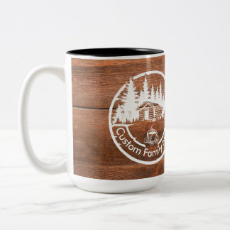 Rustic Cottage Cabin Barn | Custom Family Name Two-Tone Coffee Mug