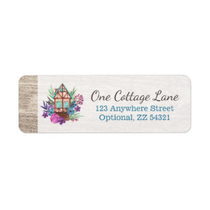 Rustic Cottage Chic Floral Cabin Return Address