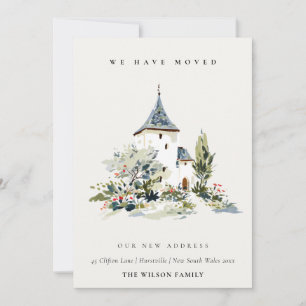 Rustic Cottage Landscape Home We have Moved Card