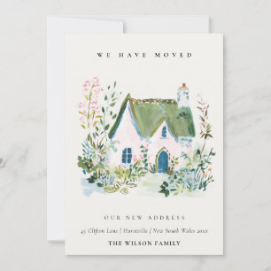Rustic Cottage Landscape Home We have Moved Card