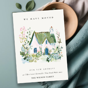 Rustic Cottage Landscape Home We have Moved Card