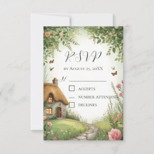 Rustic Cottage Wildflower RSVP Card   Watercolor