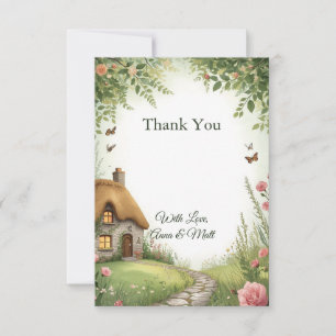 Rustic Cottage Wildflower Thank You Card