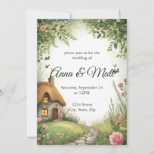 Rustic Cottage Wildflower Wedding Invitation