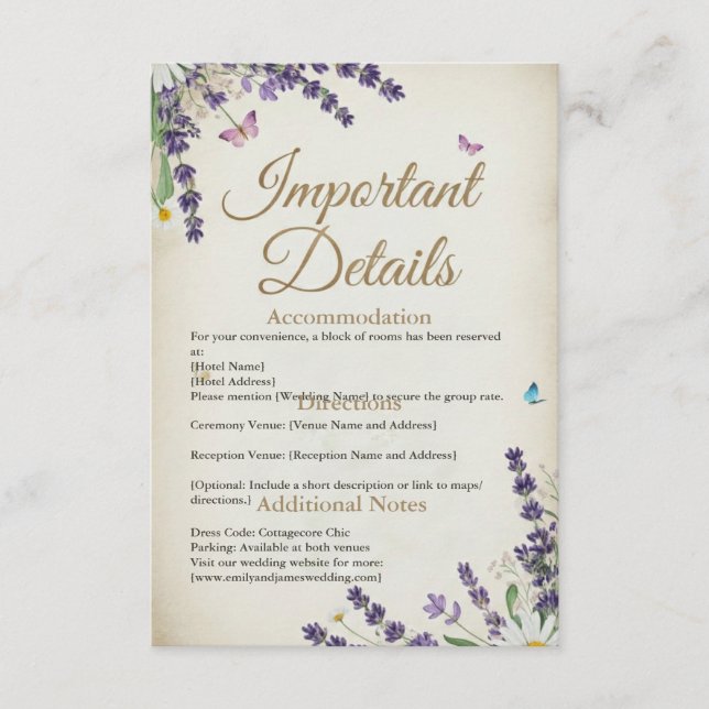 Rustic Cottagecore Enclosure Card (Front)