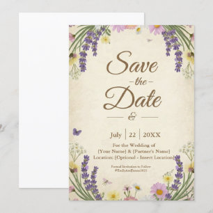 Rustic Cottagecore Enregistrer la carte Date