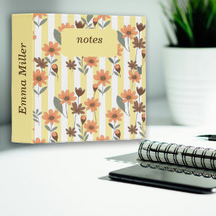 Rustic Cottagecore Fall Blossoms Custom Name Binder