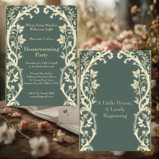 Rustic Cottagecore William Morris Art Housewarming Invitation