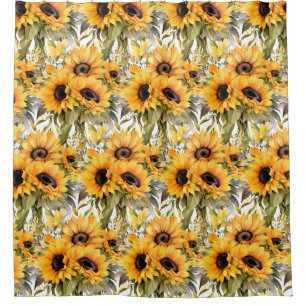 Rustic Country Americana Sunflower Shower Curtains