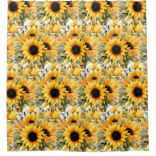 Rustic Country Americana Sunflower Shower Curtains