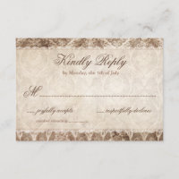 Rustic Country Antler + Cartes RSVP de mariage de 